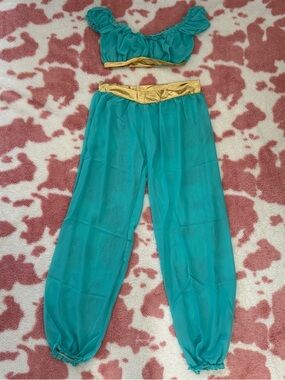 ✨💎 Princess Jasmine Inspired 2-Piece Set – Dreamy Teal & Gold Small 💎✨